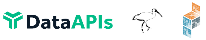 Logos of Data APIs, Ibis and PyData Sparse